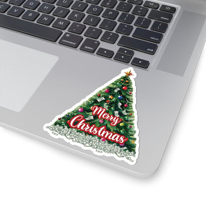 Christmas Prosperity Tree Sticker, Holiday Money Tree Vinyl Decal, Merry Christmas Gift, Laptop Decor, Prosperity Art Xmas Planner Scrapbook Mug Decal