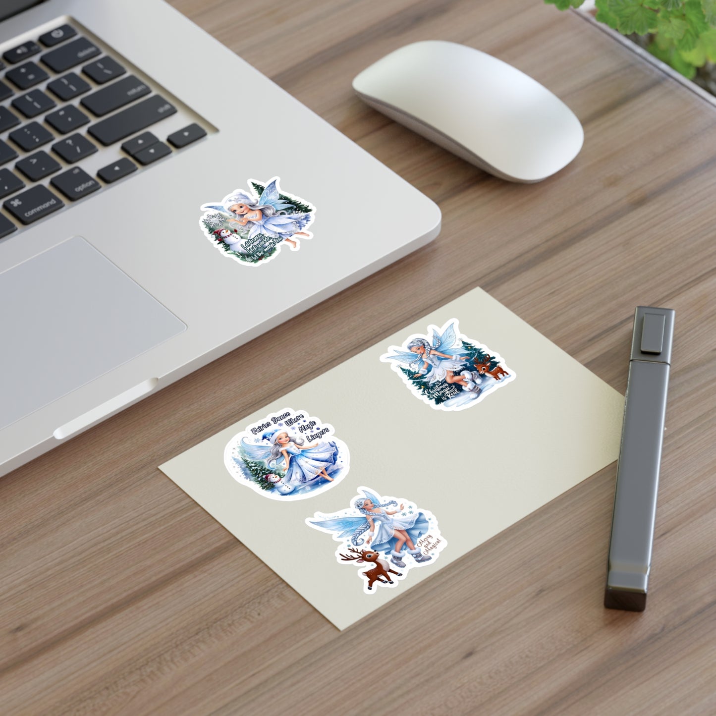 Winter Fairies Sticker Set, Merry And Magical Sticker Pack, Fairy And Reindeer Stickers, Holiday Vinyl Stickers, Planner Scrapbook Stickers
