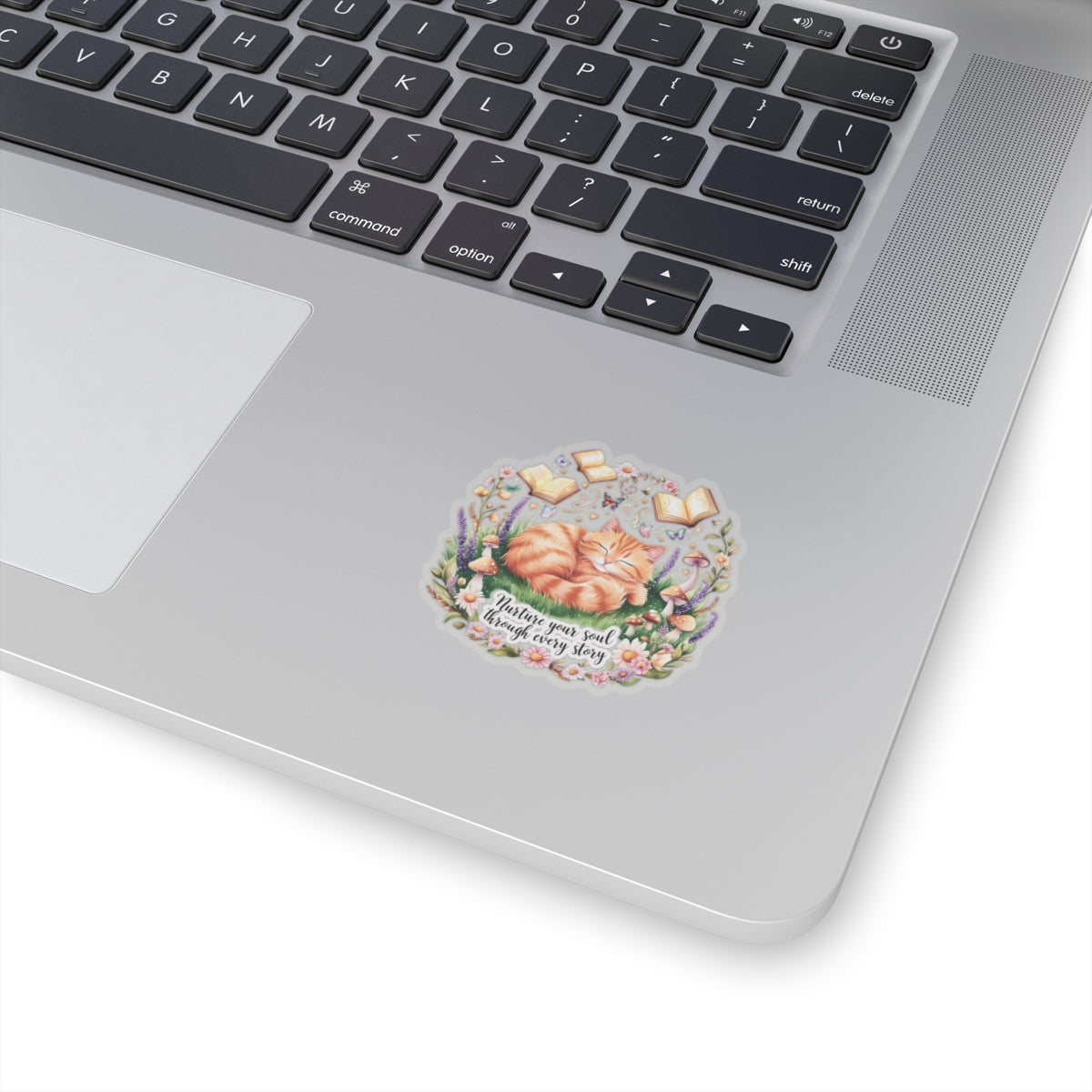 Nurture Your Soul Through Every Story Book Lover Cat Lover Plant Lover Sticker Nature Inspired Decal Laptop Planner Sticker