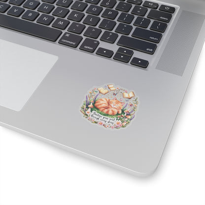 Nurture Your Soul Through Every Story Book Lover Cat Lover Plant Lover Sticker Nature Inspired Decal Laptop Planner Sticker
