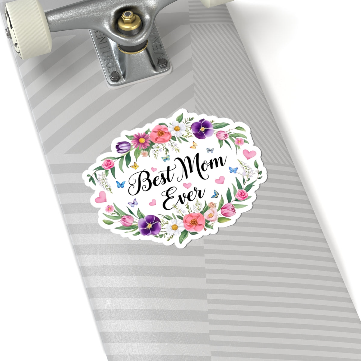 Best Mom Ever Sticker, Mother's Day Gift For Mom, Floral Kiss Cut Vinyl Sticker, Appreciation Gift Planner Laptop Decal Waterproof Durable