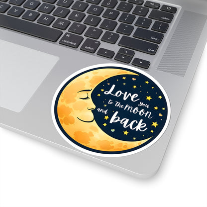 Love You To The Moon And Back Sticker, Romantic Gift For Him Or Her, Galaxy Theme Cute Couple Sticker, Space Love Vinyl Decal Celestial Art