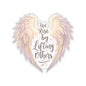We Rise By Lifting Others Sticker, Angel Wings Stickers, Inspirational Vinyl Decal, Motivational Quote Sticker, Laptop Water Bottle Journal