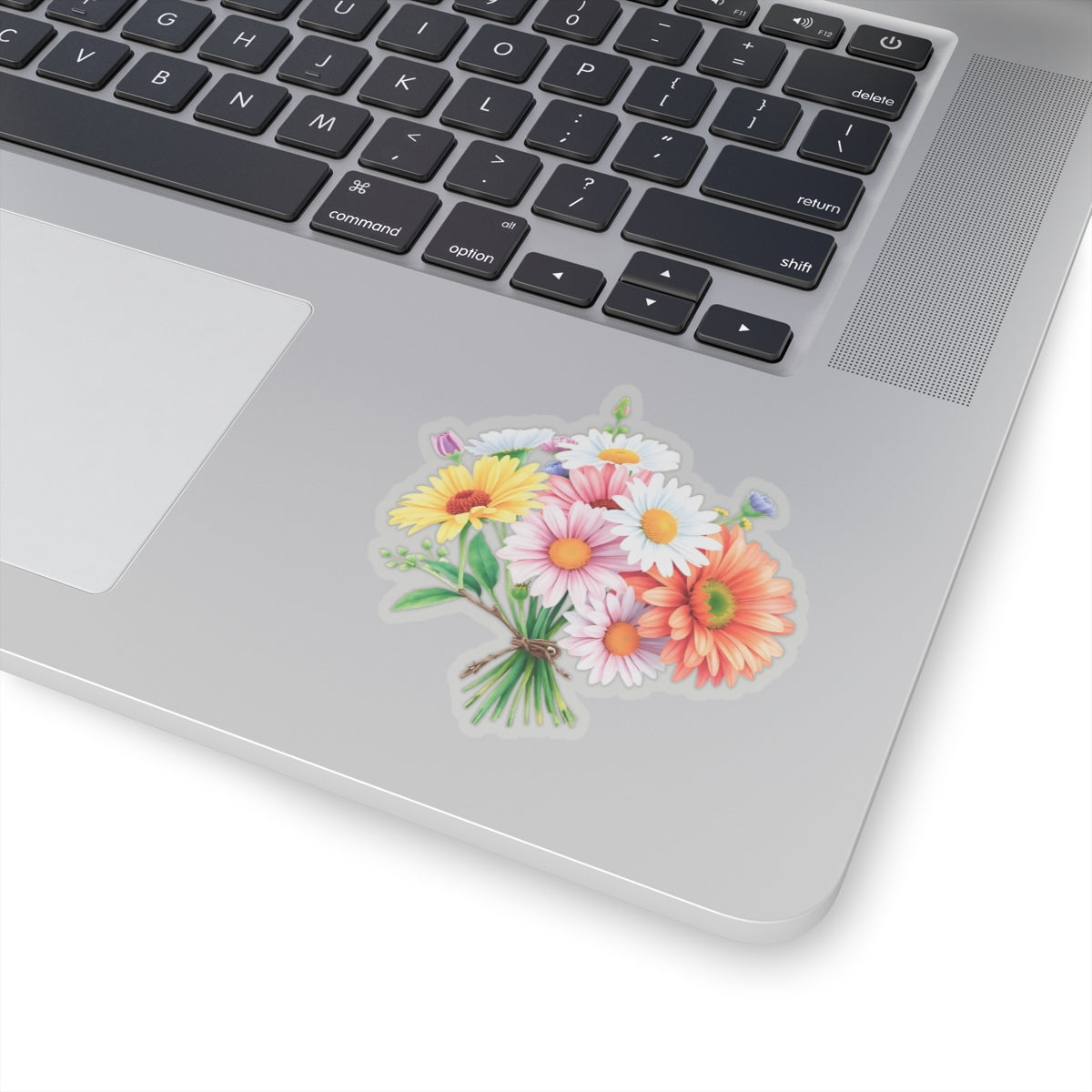 Daisy Flower Sticker, Romantic Floral Bouquet Vinyl Decal, Waterproof Kiss Cut Spring Aesthetic Gift For Her, Laptop Water Bottle Journal Art
