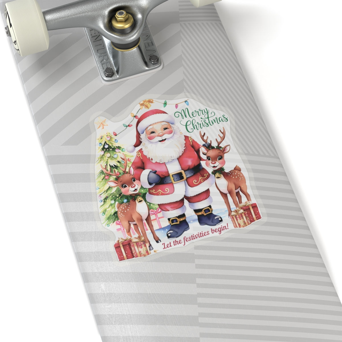 Merry Christmas Festivities Sticker, Holiday Cheer Kiss Cut Sticker, Cute Christmas Gift Idea, Waterproof Vinyl Sticker For Planners Scrapbooks
