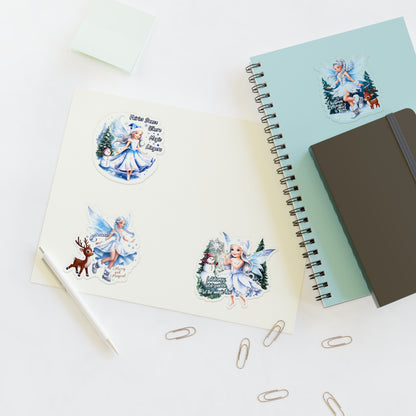 Winter Fairies Sticker Set, Merry And Magical Sticker Pack, Fairy And Reindeer Stickers, Holiday Vinyl Stickers, Planner Scrapbook Stickers