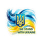 We Stand With Ukraine Sticker, Ukrainian Flag Trident Support Decal, Slava Ukraini Vinyl Waterproof Kiss Cut Laptop Water Bottle Journal Car