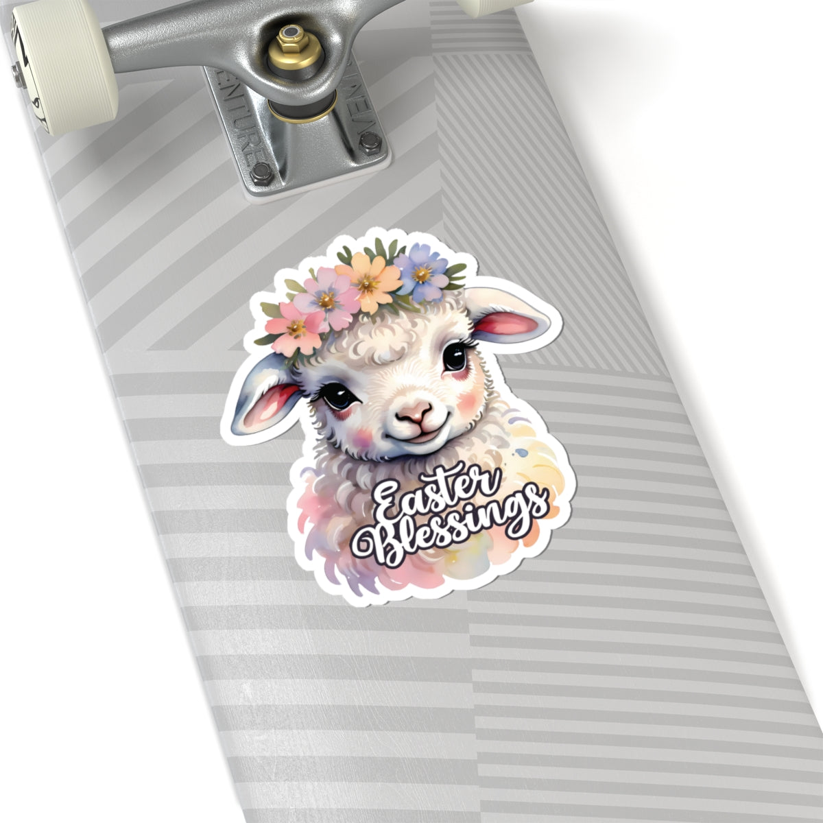 Easter Blessings Lamb Sticker, Spring Holiday Decor, Happy Easter Decal, Religious Christian Sticker, Cute Animal Sticker, Party Favor Cute Gift
