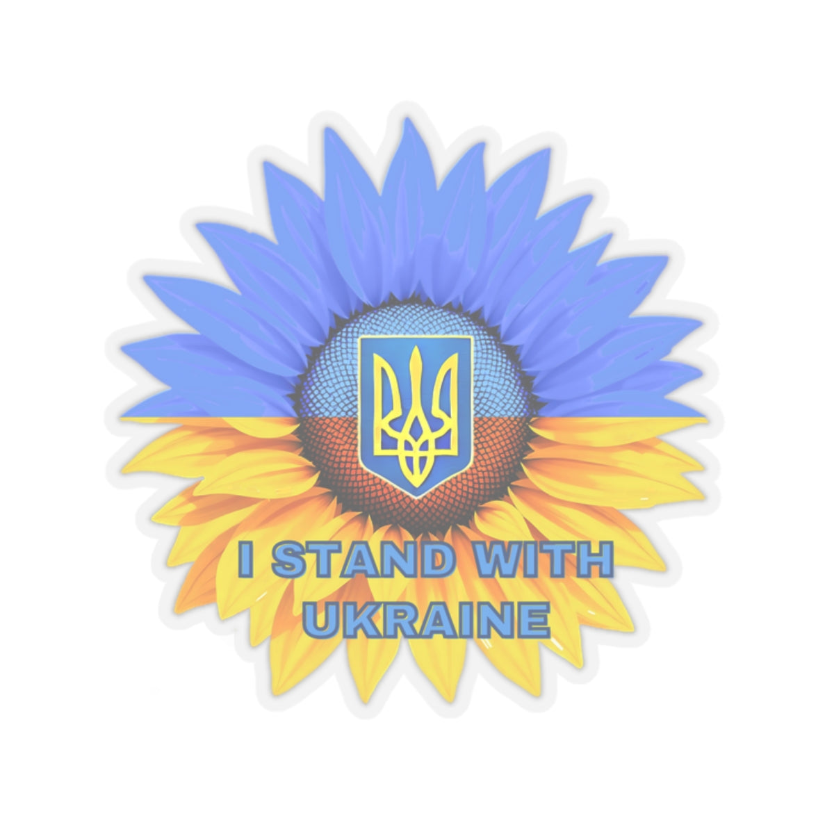 I Stand With Ukraine Sticker, Sunflower Flag Design Support Ukraine Decal, Slava Ukraini Vinyl Waterproof Kiss Cut Laptop Water Bottle Car