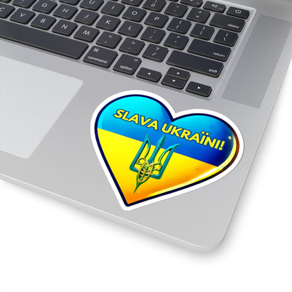Slava Ukraini Sticker, Glory To Ukraine Vinyl Decal, I Stand With Ukraine Kiss Cut Sticker, Laptop Decor Water Bottle Sticker Support Ukraine