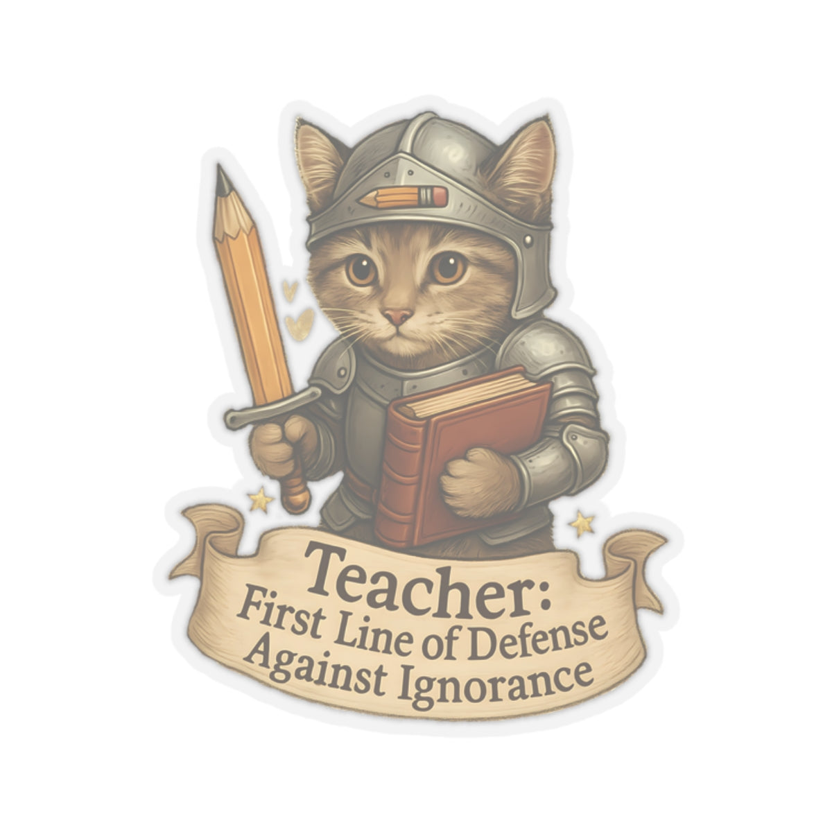 Teachers Day Sticker, Cat Teacher Decal, Cute Book Lover Vinyl Sticker, Waterproof Sticker Laptop Planner Sticker Mug Teacher Gift Idea