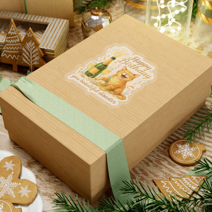 Happy Birthday Stickers, Funny Cute Cat Birthday Card Alternative, Watercolor Cat Stickers, Cat Party Gift, Cat Lover Birthday Gift Laptop Mug