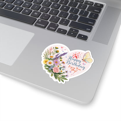 Happy Birthday Stickers, Enjoy Your Day Colorful Celebration Gift, Cute Vinyl Sticker For Friends Family Waterproof Party Favor, Cheerful Art