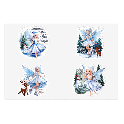 Winter Fairies Sticker Set, Merry And Magical Sticker Pack, Fairy And Reindeer Stickers, Holiday Vinyl Stickers, Planner Scrapbook Stickers