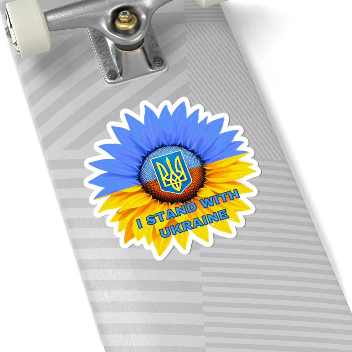 I Stand With Ukraine Sticker, Sunflower Flag Design Support Ukraine Decal, Slava Ukraini Vinyl Waterproof Kiss Cut Laptop Water Bottle Car
