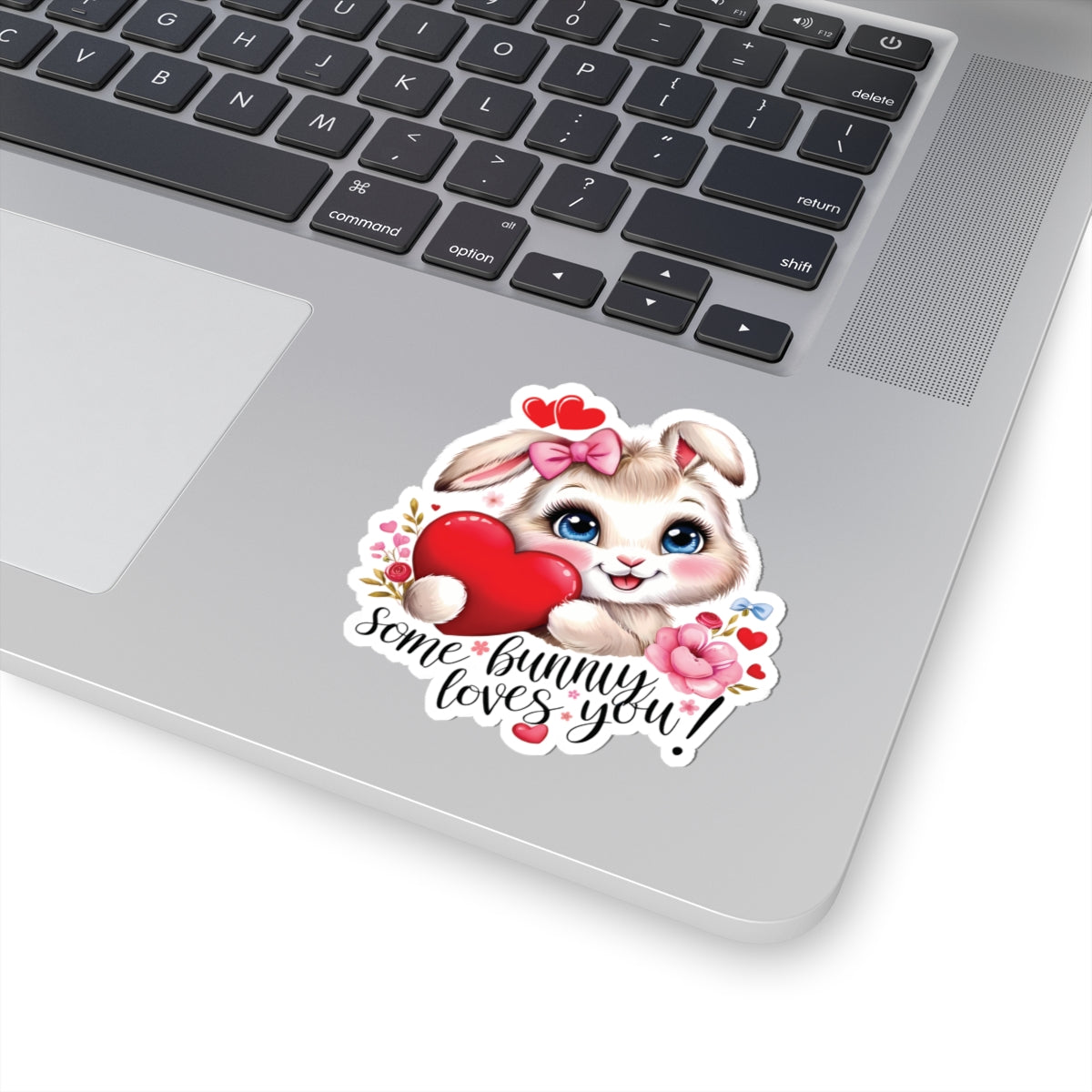 Some Bunny Loves You Sticker, Cute Bunny Valentines Gift, Romantic Pun Vinyl Decal, Waterproof Kiss Cut Laptop Water Bottle Journal Scrapbook