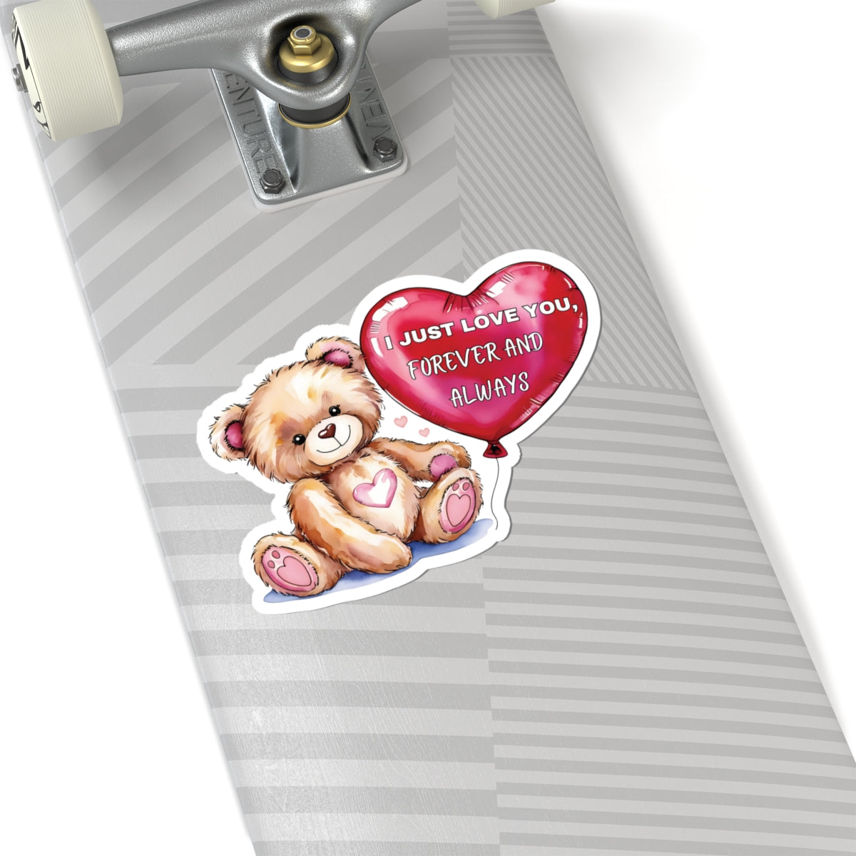 Personalized I Just Love You Sticker, Teddy Bear Valentines Day Romantic Quote Vinyl Decal, Heart Balloon Waterproof Kiss Cut Laptop Bottle