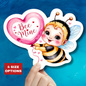 Bee Mine Kiss Cut Sticker, Cute Bee Love Sticker, Funny Punny Valentine Gift For Her Him, Kiss Cut Decal Romantic Laptop Journal Water Bottle