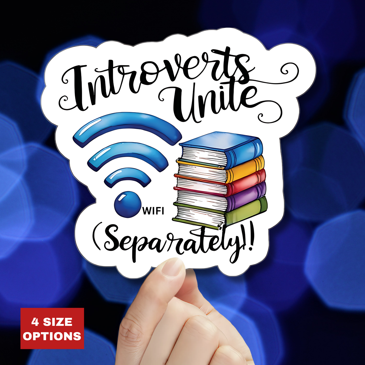 Introverts Unite (Separately)! Vinyl Kiss-Cut Sticker – Funny Introvert Humor Decal – Waterproof Durable Decoration for Laptop, Water Bottle, Planner