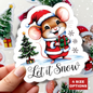 Let It Snow Sticker, Winter Kiss Cut Vinyl Decal, Christmas Holiday Sticker, Waterproof Sticker, Snowflake Sticker, Cute Laptop Sticker
