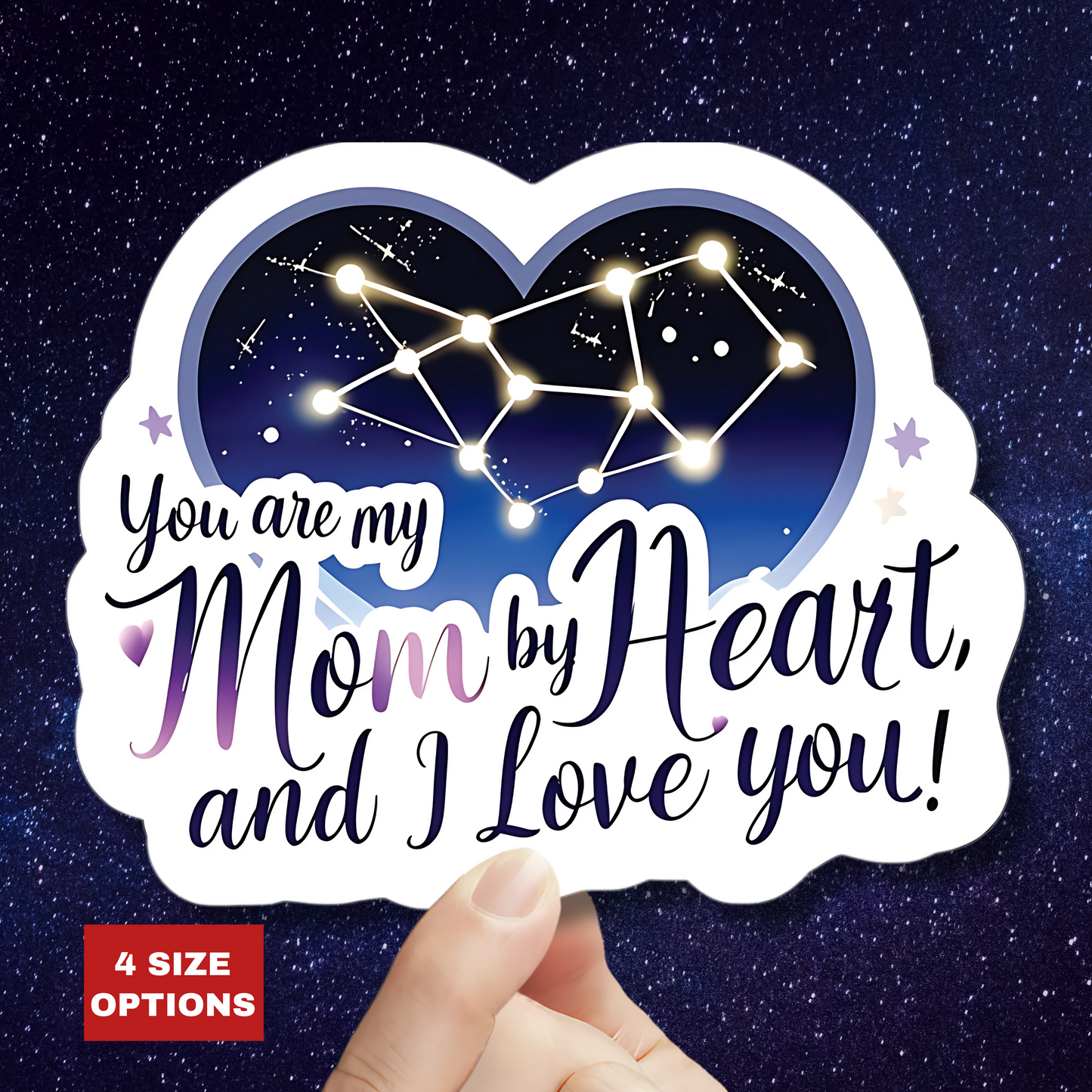 You Are My Mom by Heart Mother's Day Stickers, Love You Mom Heartfelt Gift, Adoptive Mom Appreciation, Cute Stepmom Non-Biological Mom Sticker