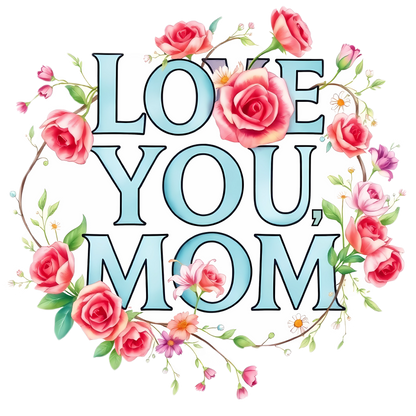 Love You Mom Kiss Cut Sticker Mother's Day Gift Mom Appreciation Vinyl Decal Laptop Decor Water Bottle Sticker Cute Thoughtful Mom Gift