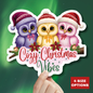 Cozy Christmas Vibes Owl Sticker, Cute Winter Holiday Sticker, Kiss Cut Waterproof Vinyl Sticker, Festive Gift Idea For Planners Scrapbooks