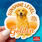 Sunshine Level: Golden Sticker, Golden Retriever Vinyl Sticker, Cute Golden Waterproof Sticker, Laptop Planner Dog Lover Gift Retriever Decal