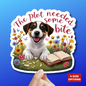 The Plot Needed Some Bite Sticker, Funny Jack Russell Book Lover Gift, Cute Puppy Reading Decal, Whimsical Animal Themed Kiss Cut Sticker