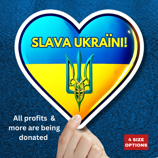 Slava Ukraini Sticker, Glory To Ukraine Vinyl Decal, I Stand With Ukraine Kiss Cut Sticker, Laptop Decor Water Bottle Sticker Support Ukraine