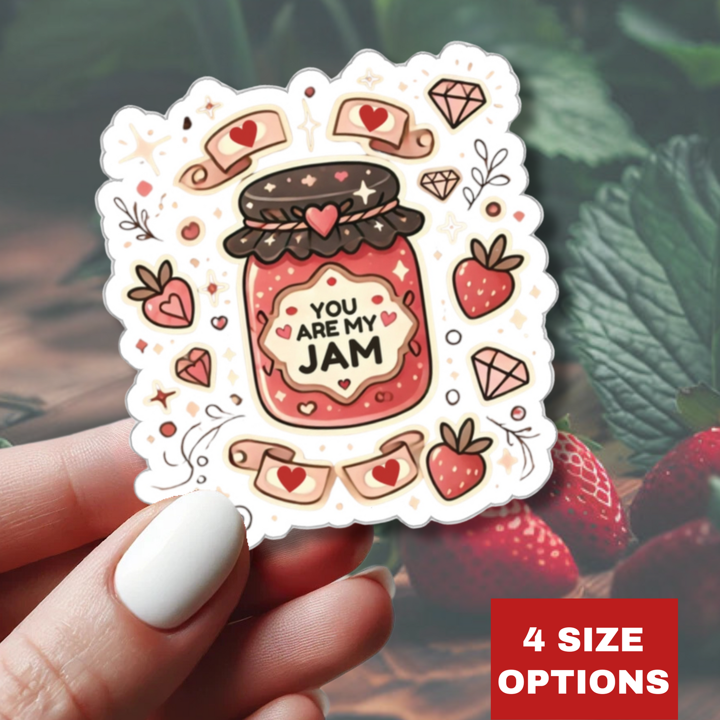 You Are My Jam Sticker, Cute Love Sticker, Funny Valentine Sticker, Romantic Gift For Her, Sweet Food Sticker Planner Sticker,  Scrapbook Sticker