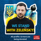 We Stand With Zelensky Sticker, Ukraine Flag Support Decal, President Zelensky Vinyl Waterproof Kiss Cut Laptop Water Bottle Journal Car