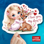 I Love You My Deer Sticker, Cute Romantic Sticker Gift For Girlfriend, Valentines Day Anniversary Vinyl Decal Laptop Mug Planner Journal Decor