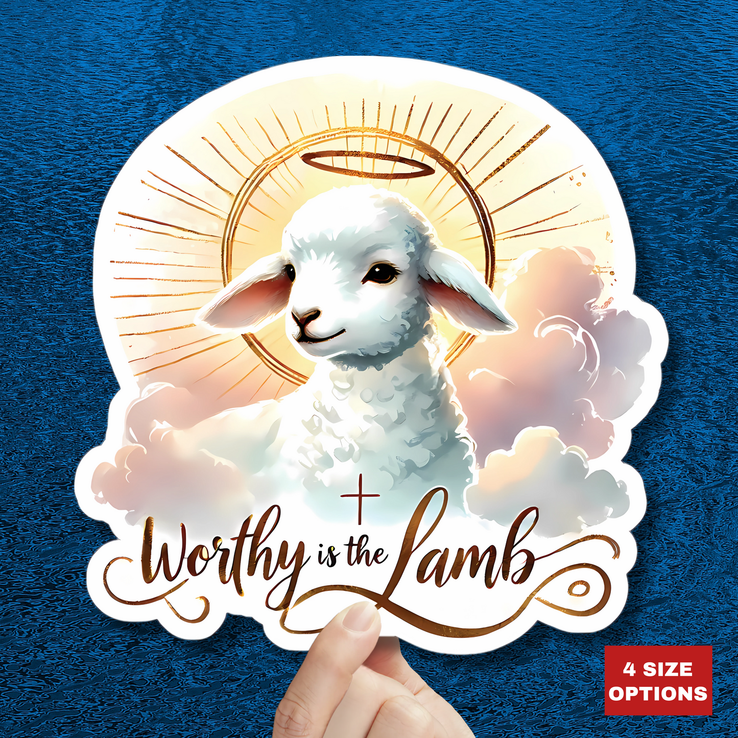 Worthy Is The Lamb Sticker, Easter Religious Decor, Christian Vinyl Decal, Cute Lamb Sticker, Bible Verse Sticker, Laptop Decor Sunday School