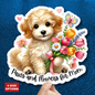 Paws And Flowers For Mom Sticker, Cute Dog Sticker, Mom Gift Sticker, Watercolor Vinyl Sticker, Floral Puppy Decal, Mother's Day Gift For Dog Lovers, Pet Stickers