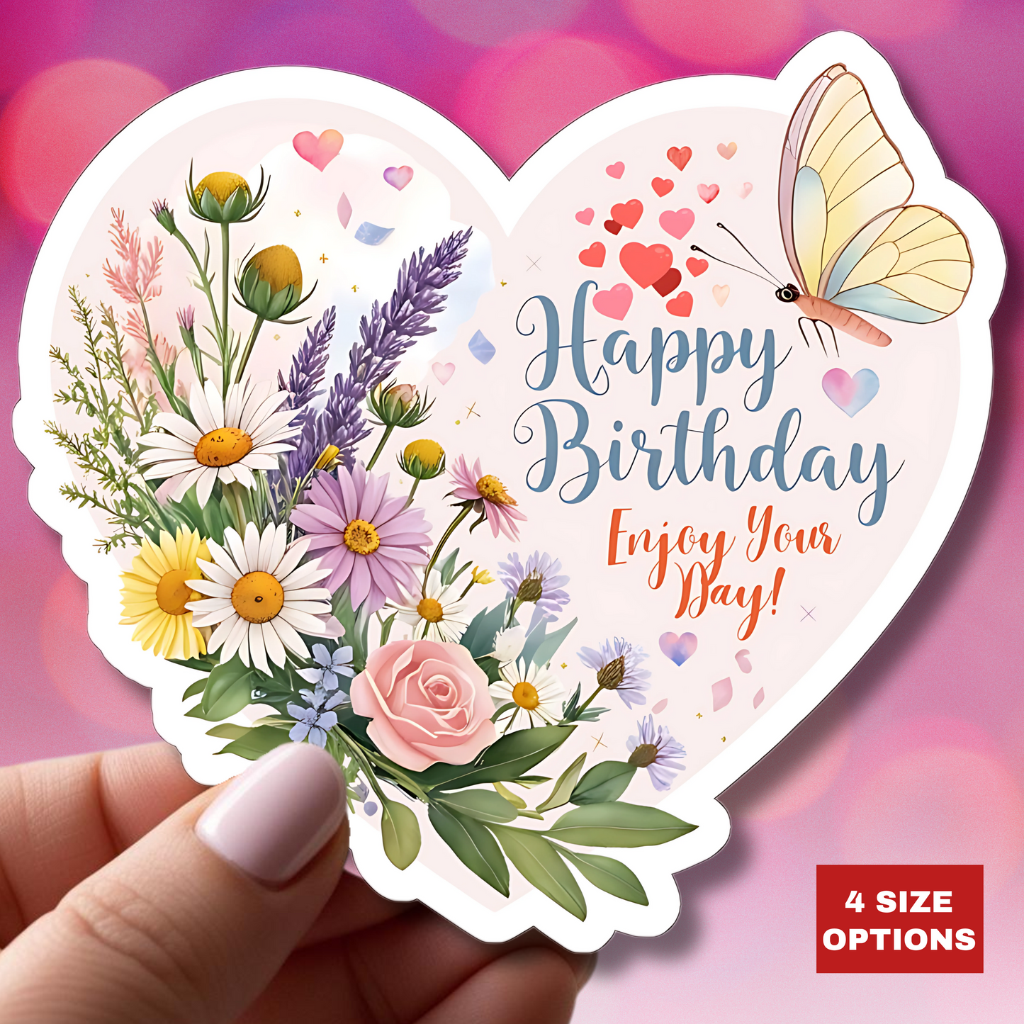 Happy Birthday Stickers, Enjoy Your Day Colorful Celebration Gift, Cute Vinyl Sticker For Friends Family Waterproof Party Favor, Cheerful Art